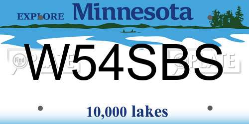 W54SBS Minnesota License Plate