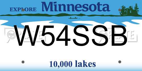 W54SSB Minnesota License Plate