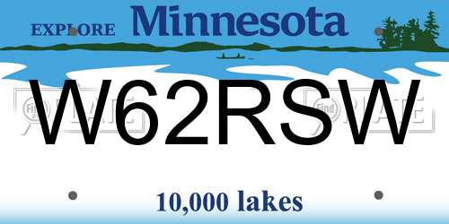 W62RSW Minnesota License Plate