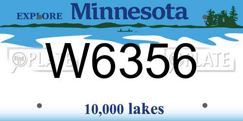 W6356 Minnesota License Plate