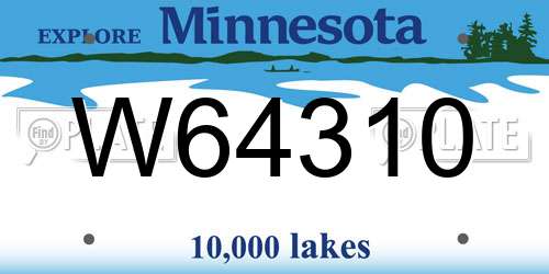 W64310 Minnesota License Plate