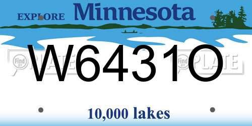 W6431O Minnesota License Plate