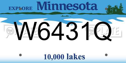 W6431Q Minnesota License Plate