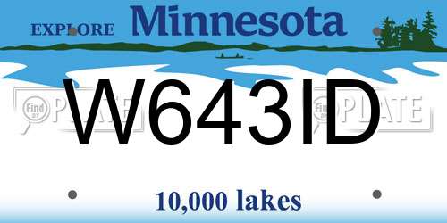 W643ID Minnesota License Plate