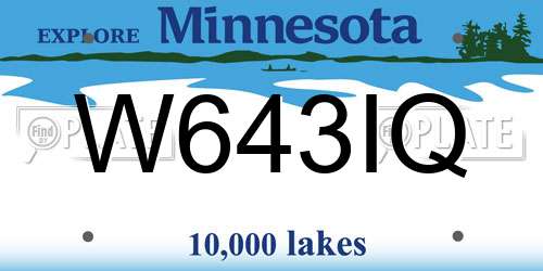 W643IQ Minnesota License Plate