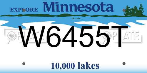 W6455T Minnesota License Plate