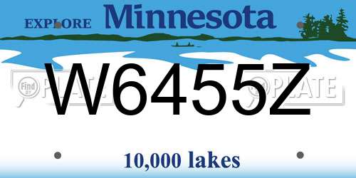 W6455Z Minnesota License Plate