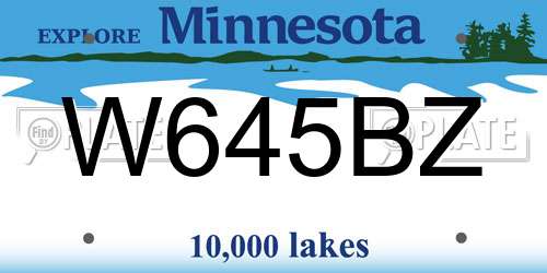 W645BZ Minnesota License Plate