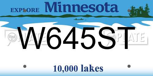W645ST Minnesota License Plate