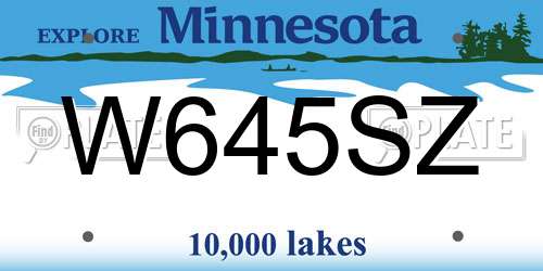 W645SZ Minnesota License Plate