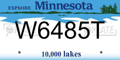 W6485T Minnesota License Plate