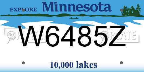 W6485Z Minnesota License Plate