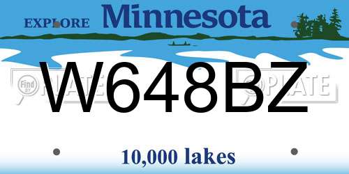 W648BZ Minnesota License Plate