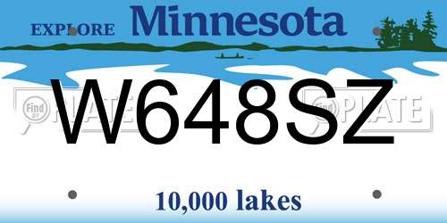 W648SZ Minnesota License Plate