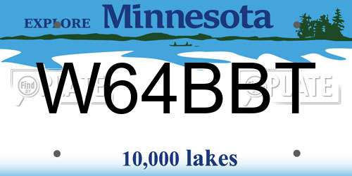 W64BBT Minnesota License Plate