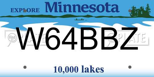 W64BBZ Minnesota License Plate