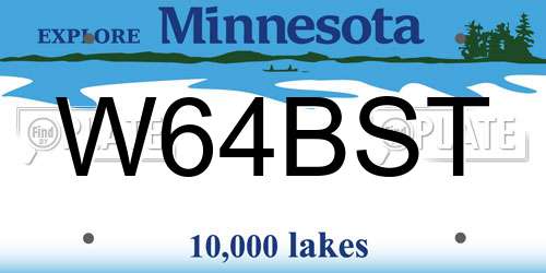 W64BST Minnesota License Plate