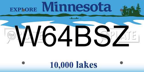 W64BSZ Minnesota License Plate