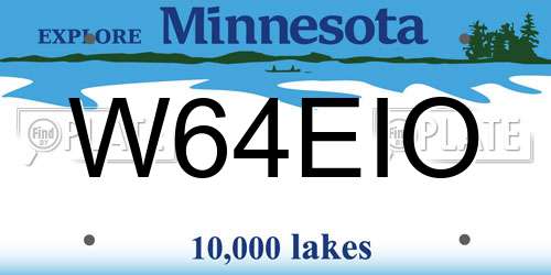 W64EIO Minnesota License Plate