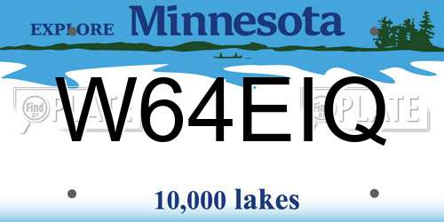 W64EIQ Minnesota License Plate