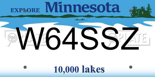 W64SSZ Minnesota License Plate