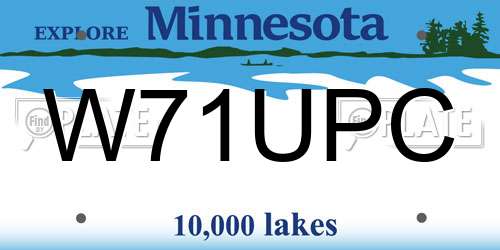 W71UPC Minnesota License Plate