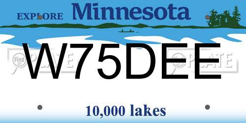W75DEE Minnesota License Plate