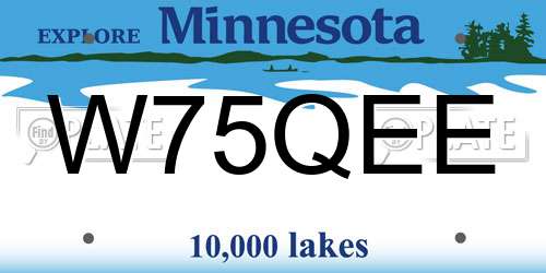 W75QEE Minnesota License Plate