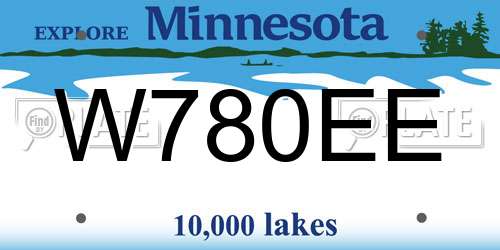 W780EE Minnesota License Plate