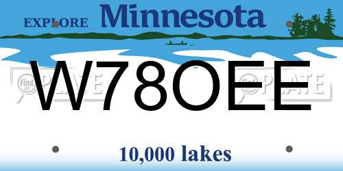 W78OEE Minnesota License Plate