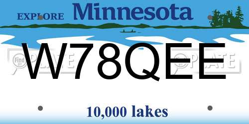 W78QEE Minnesota License Plate