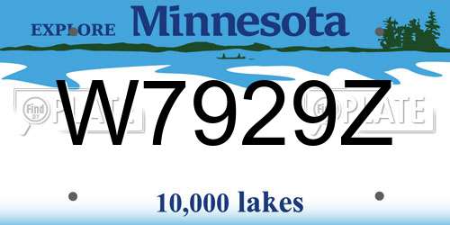 W7929Z Minnesota License Plate