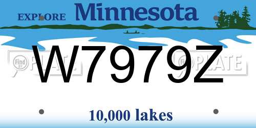 W7979Z Minnesota License Plate
