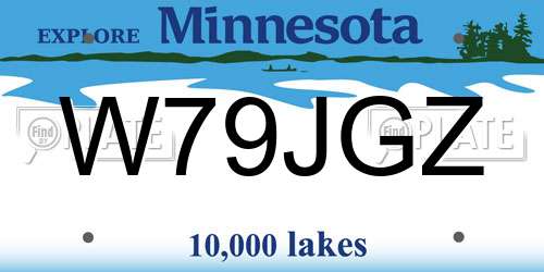 W79JGZ Minnesota License Plate