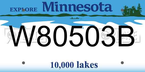 W80503B Minnesota License Plate