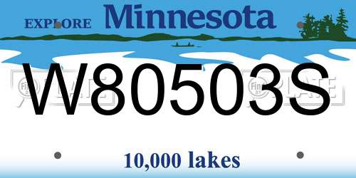 W80503S Minnesota License Plate