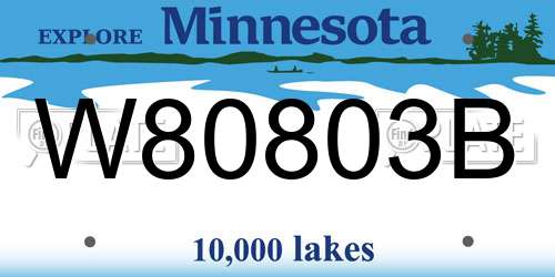 W80803B Minnesota License Plate