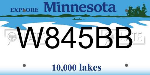 W845BB Minnesota License Plate