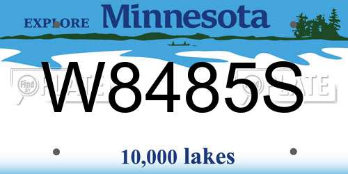 W8485S Minnesota License Plate