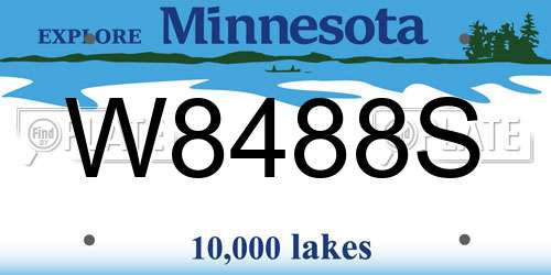 W8488S Minnesota License Plate