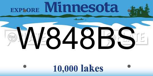 W848BS Minnesota License Plate