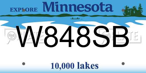 W848SB Minnesota License Plate