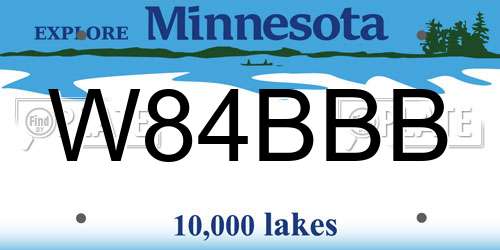 W84BBB Minnesota License Plate