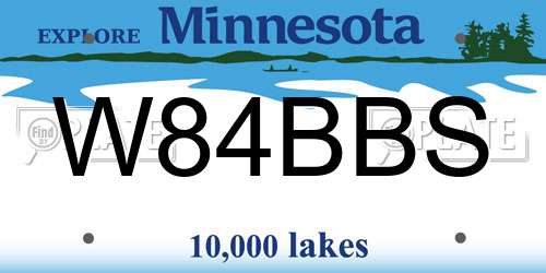 W84BBS Minnesota License Plate