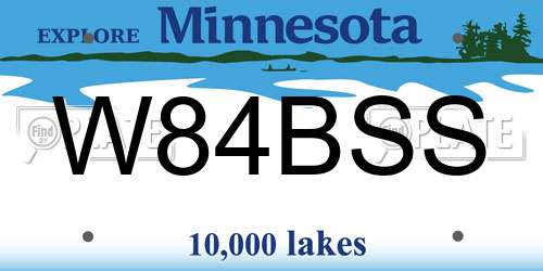 W84BSS Minnesota License Plate