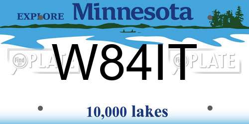 W84IT Minnesota License Plate