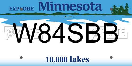 W84SBB Minnesota License Plate