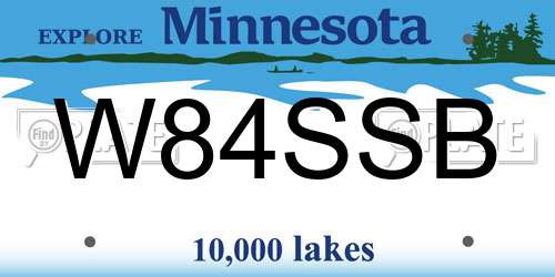 W84SSB Minnesota License Plate