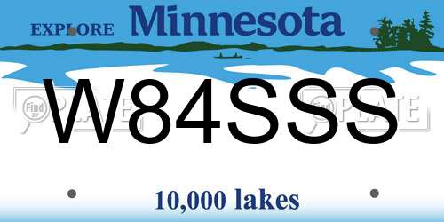 W84SSS Minnesota License Plate