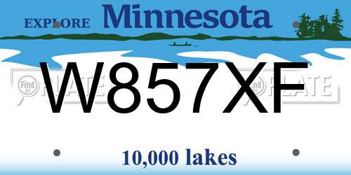 W857XF Minnesota License Plate